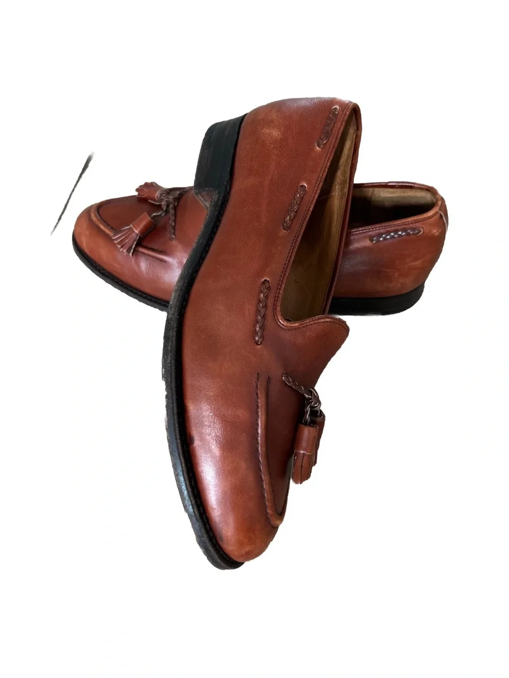 Church’s Men’s Cognac Leather Loafers with Tassel Size 8.5 Made In England